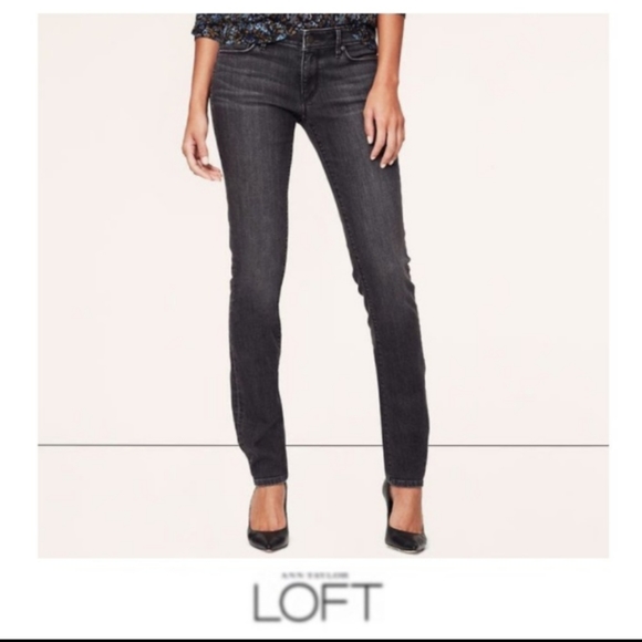 Ann Taylor Loft Black Gray Curvy Skinny 